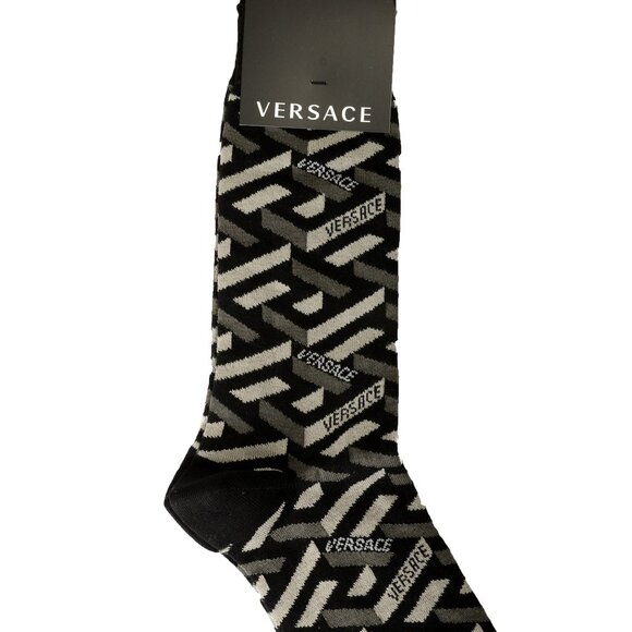 Versace Multi-Color Logo Print Athletic Socks sz S - Picture 1 of 2